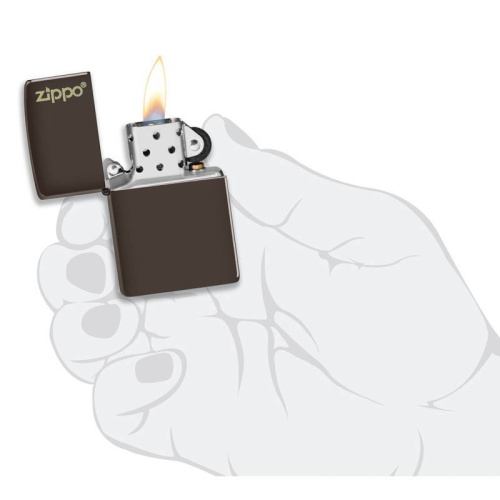 499 ZIPPO ЗажигалкаLogo Classic с покрытием Brown Matte фото 5